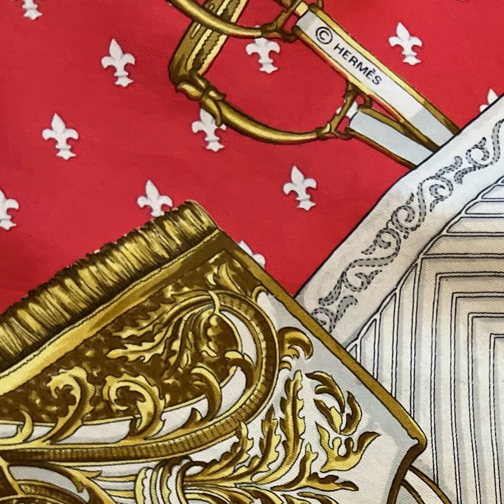 Hermes Scarf "Selles a Housse" by Christiane Vauzelles 35” Silk | Carre Foulard - Picture 10 of 16
